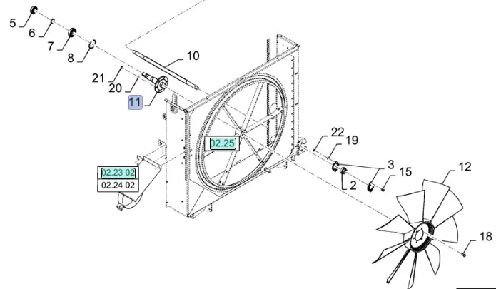 87673358 - Вал вентилятора охл. ДВС CR9080